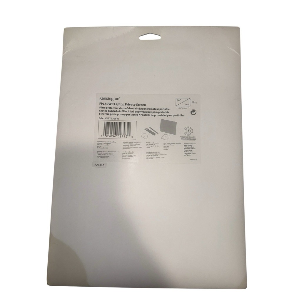 NEW Kensington 14" Laptop Privacy Screen FP140W9 16:9 Filter Anti-Glare K52793WW